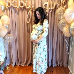 Pinkblush floral wrap dress